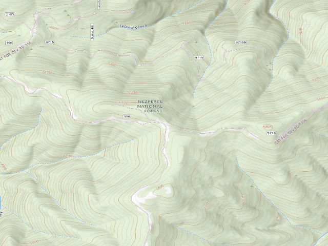 USGS topographic map of USFS dispersed camp — ID #343