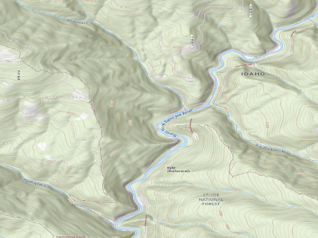 USGS topographic map of USFS dispersed camp — ID #344