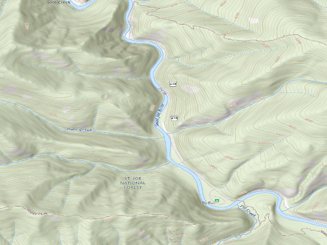 USGS topographic map of USFS dispersed camp — ID #345