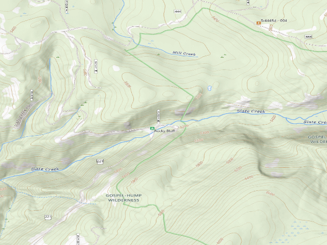USGS topographic map of USFS dispersed camp — ID #347