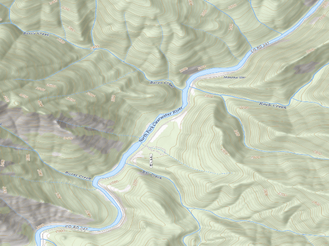 USGS topographic map of USFS dispersed camp — ID #350