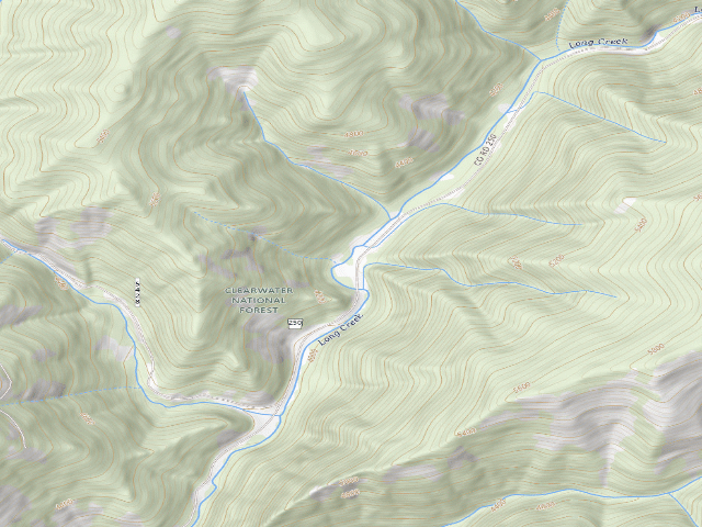 USGS topographic map of USFS dispersed camp — ID #353