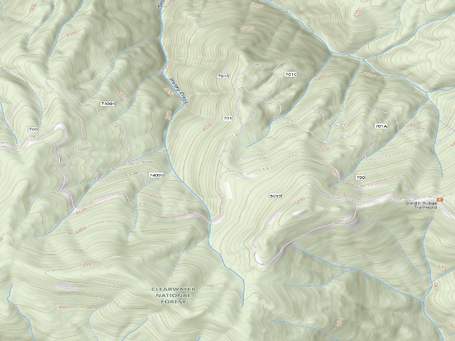 USGS topographic map of USFS dispersed camp — ID #363