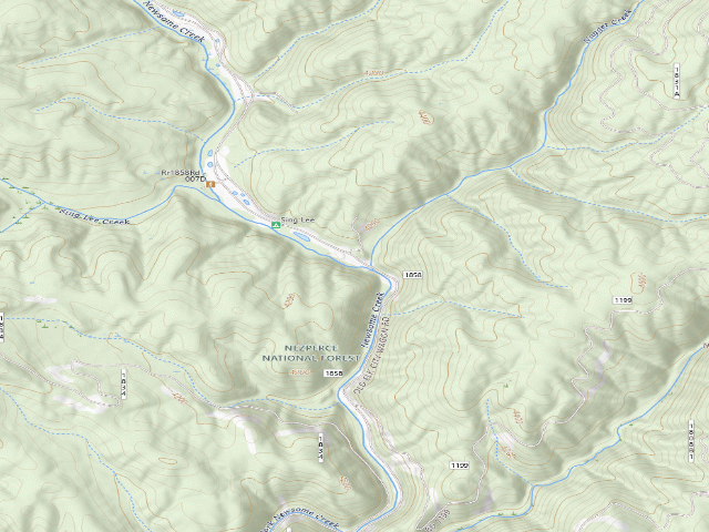 USGS topographic map of USFS dispersed camp — ID #37