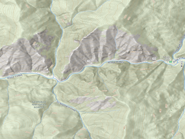 USGS topographic map of USFS dispersed camp — ID #373