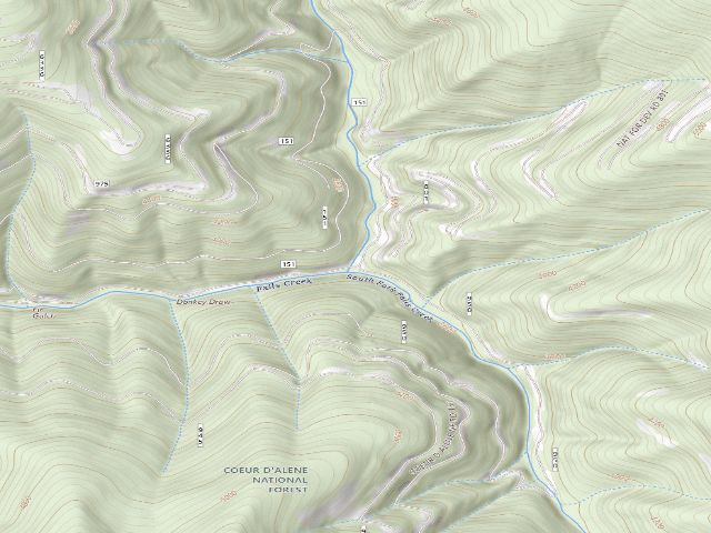 USGS topographic map of USFS dispersed camp — ID #374