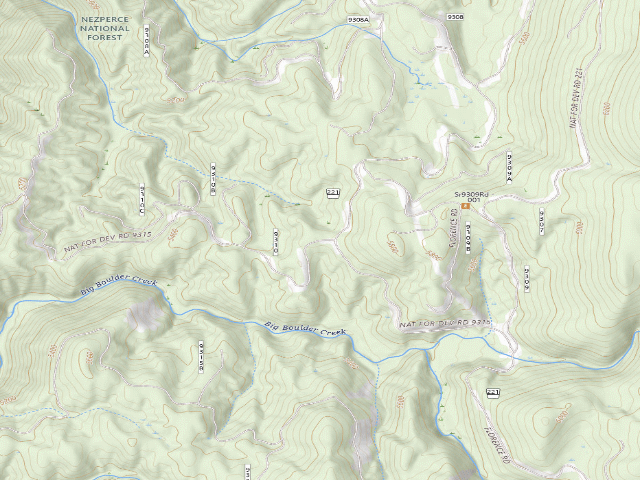 USGS topographic map of USFS dispersed camp — ID #375