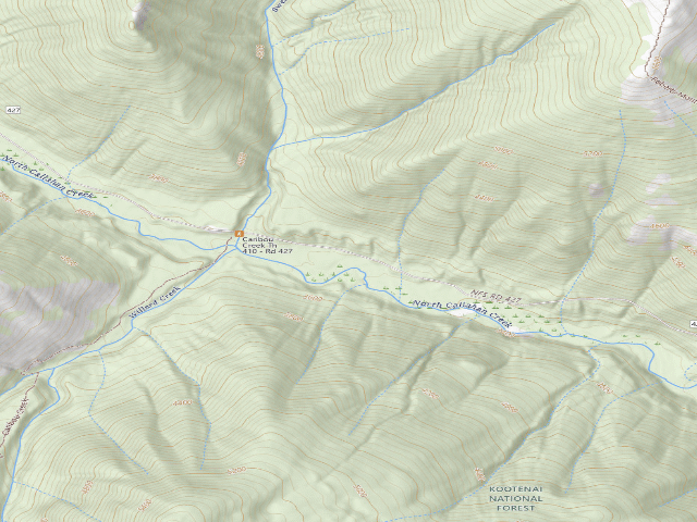 USGS topographic map of USFS dispersed camp — ID #38
