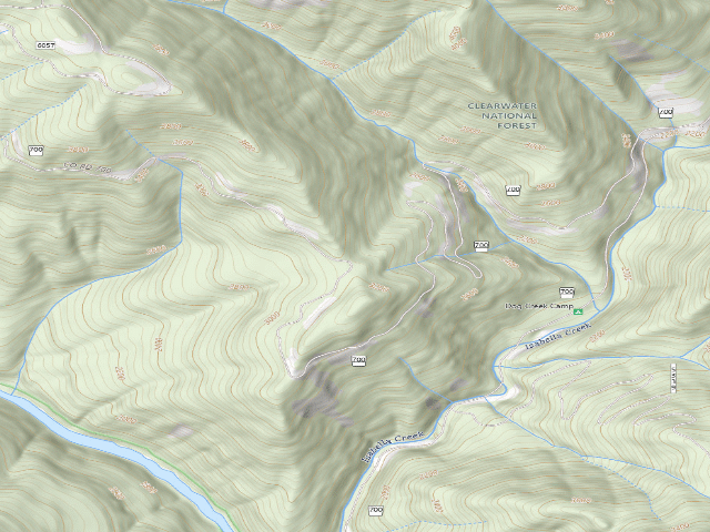 USGS topographic map of USFS dispersed camp — ID #380