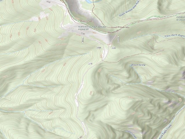 USGS topographic map of USFS dispersed camp — ID #384