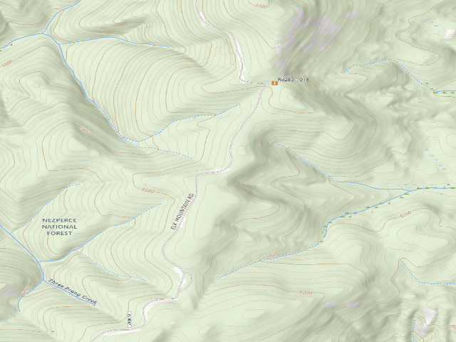 USGS topographic map of USFS dispersed camp — ID #385
