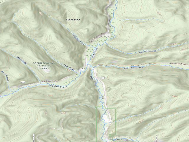 USGS topographic map of USFS dispersed camp — ID #389
