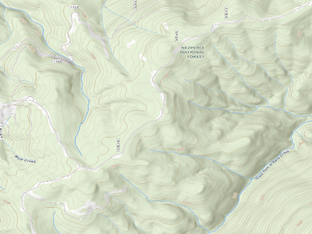 USGS topographic map of USFS dispersed camp — ID #390