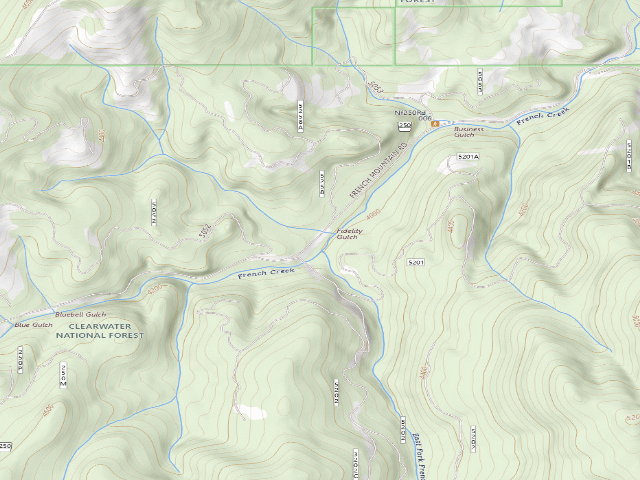 USGS topographic map of USFS dispersed camp — ID #391