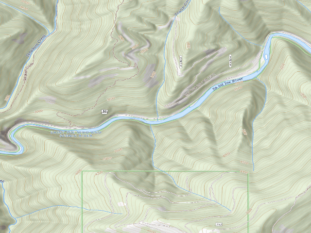 USGS topographic map of USFS dispersed camp — ID #395