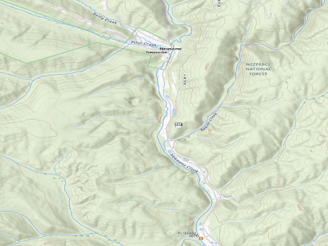 USGS topographic map of USFS dispersed camp — ID #396