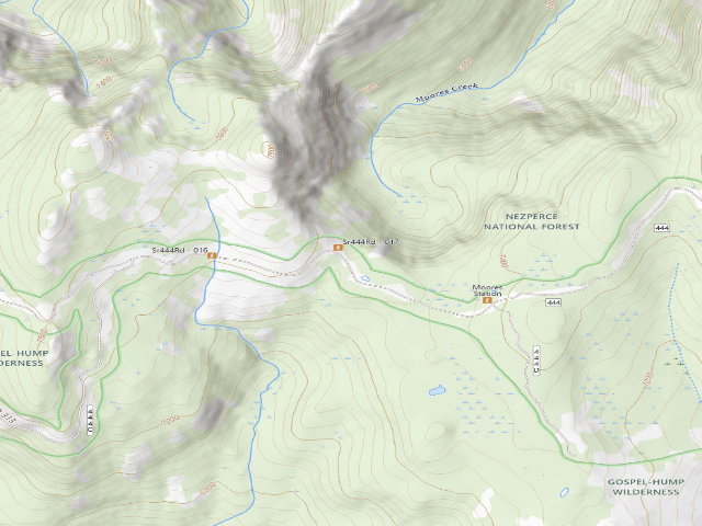 USGS topographic map of USFS dispersed camp — ID #397