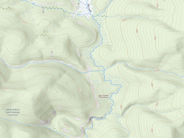 USGS topographic map of USFS dispersed camp — ID #401