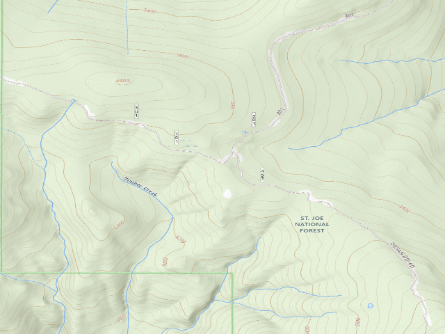 USGS topographic map of USFS dispersed camp — ID #402