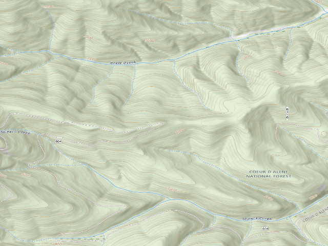USGS topographic map of USFS dispersed camp — ID #405