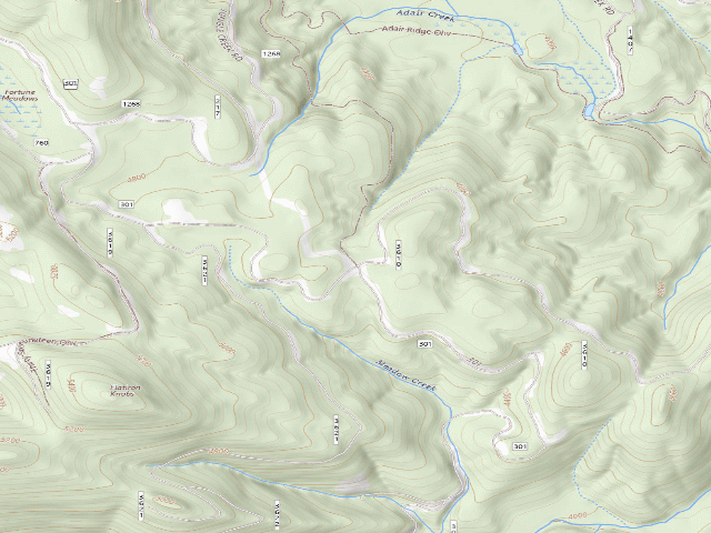 USGS topographic map of USFS dispersed camp — ID #406