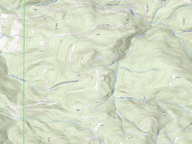 USGS topographic map of USFS dispersed camp — ID #407