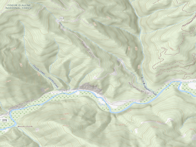 USGS topographic map of USFS dispersed camp — ID #409