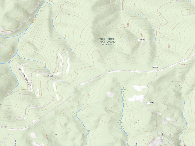 USGS topographic map of USFS dispersed camp — ID #411
