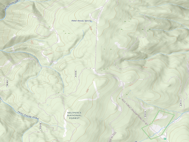 USGS topographic map of USFS dispersed camp — ID #412