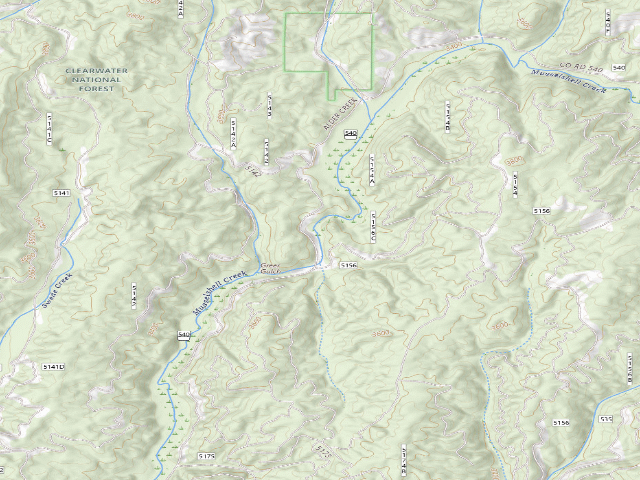 USGS topographic map of USFS dispersed camp — ID #414
