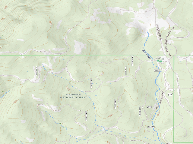 USGS topographic map of USFS dispersed camp — ID #415