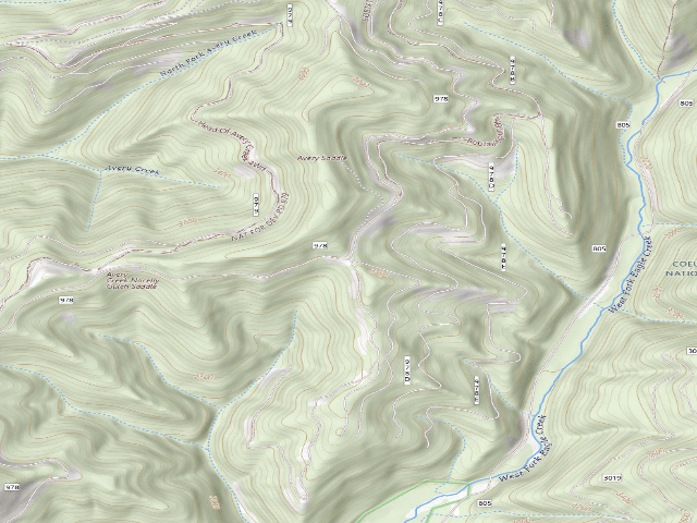 USGS topographic map of USFS dispersed camp — ID #416