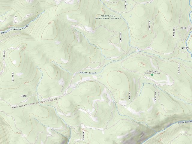 USGS topographic map of USFS dispersed camp — ID #417