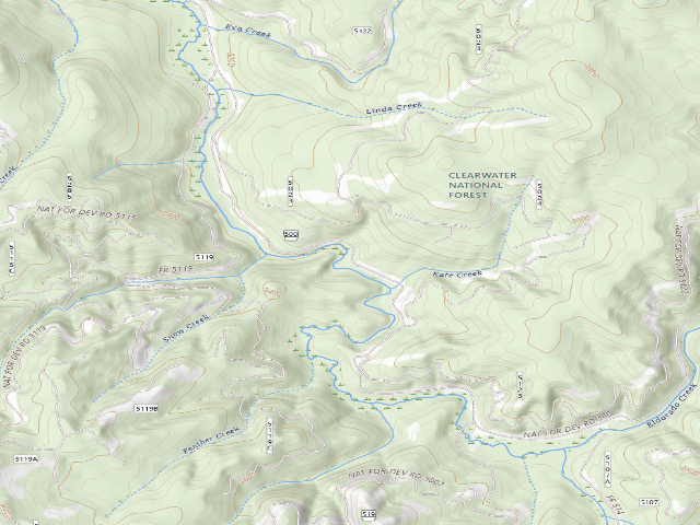 USGS topographic map of USFS dispersed camp — ID #418
