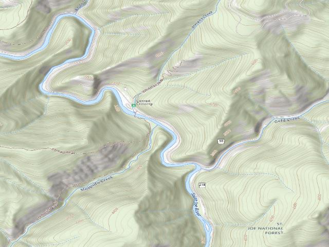 USGS topographic map of USFS dispersed camp — ID #419