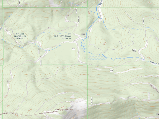 USGS topographic map of USFS dispersed camp — ID #42