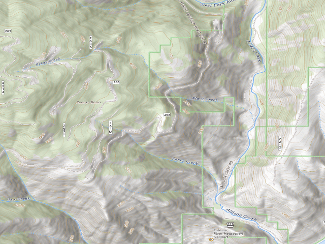 USGS topographic map of USFS dispersed camp — ID #422