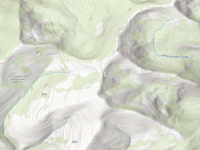 USGS topographic map of USFS dispersed camp — ID #423