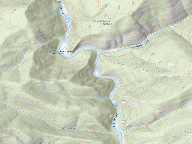 USGS topographic map of USFS dispersed camp — ID #424