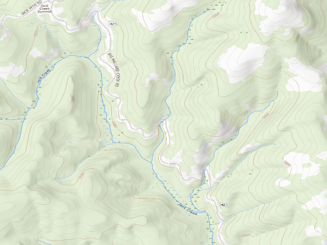 USGS topographic map of USFS dispersed camp — ID #425