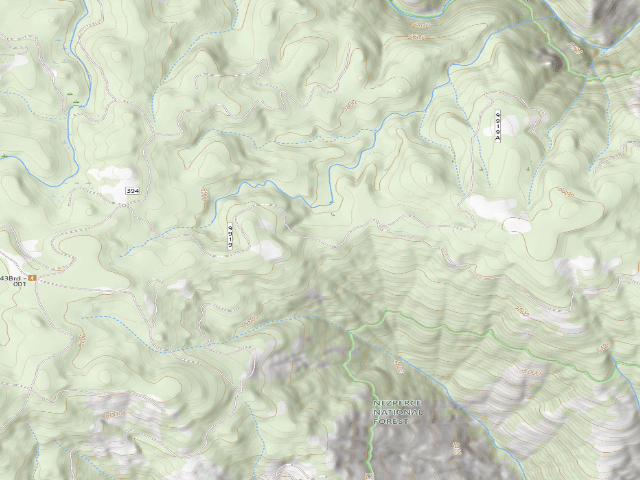 USGS topographic map of USFS dispersed camp — ID #43
