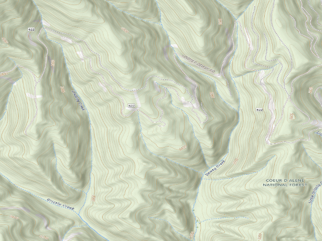 USGS topographic map of USFS dispersed camp — ID #433