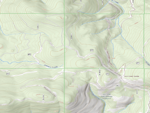 USGS topographic map of USFS dispersed camp — ID #436