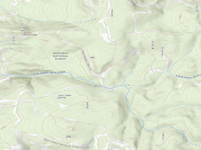 USGS topographic map of USFS dispersed camp — ID #438