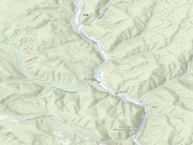 USGS topographic map of USFS dispersed camp — ID #44