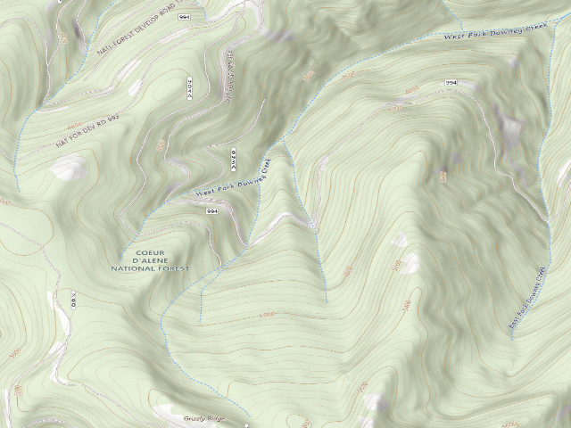 USGS topographic map of USFS dispersed camp — ID #444