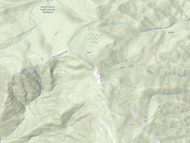 USGS topographic map of USFS dispersed camp — ID #447