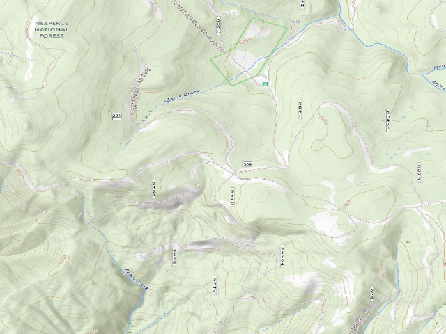 USGS topographic map of USFS dispersed camp — ID #448