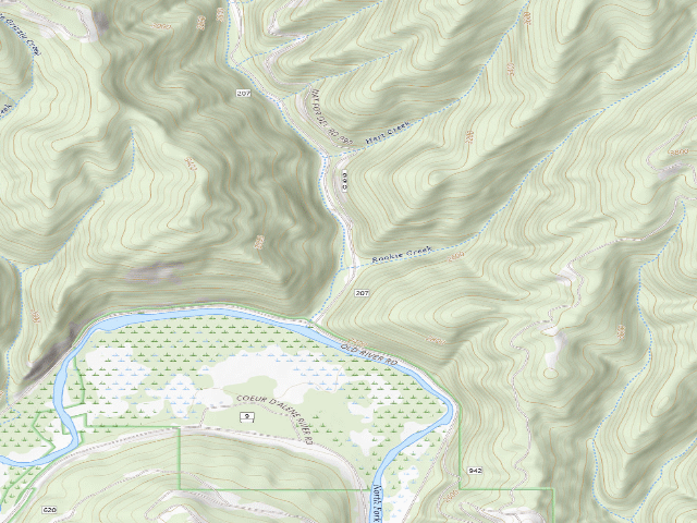 USGS topographic map of USFS dispersed camp — ID #451