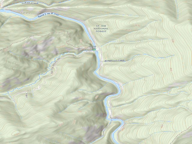 USGS topographic map of USFS dispersed camp — ID #452